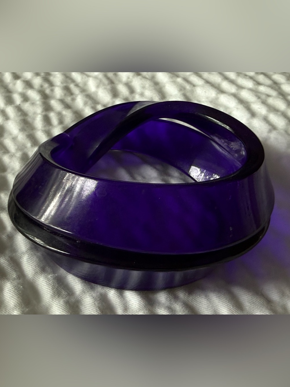 Classic Purple Resin Bangle Bracelet Transluscent Vintage